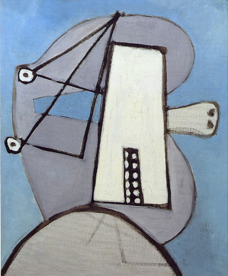 Pablo Picasso Head In Blue Background Tete Sur Fond Bleu